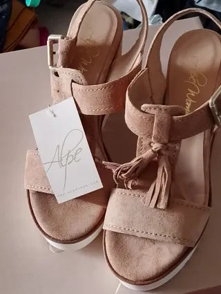 Sandalias Alpe Beige Tacon Cuña