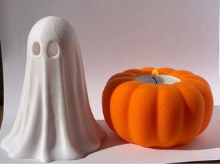 Set 2 Portacandele Zucca Fantasma Halloween