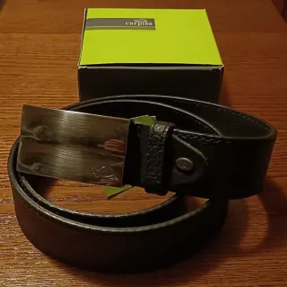 Cintura Carpisa Pelle Nera Fibbia Argento
