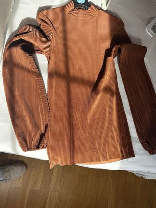 Camisa plisada manga abullonada