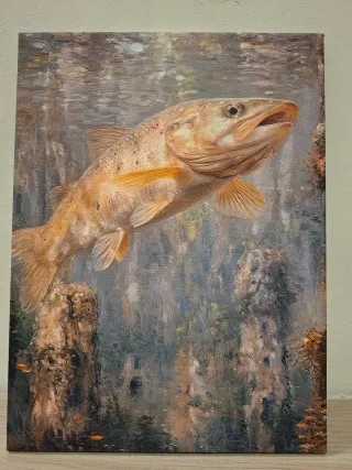 Pittura su tela di pesce 40x30