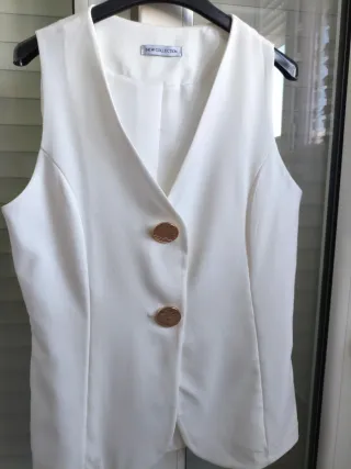 Blazer sin manga blanco