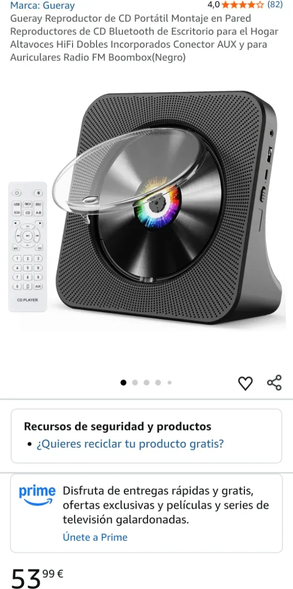 Reproductor Bluetooth USB AUX RADIO