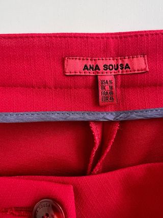 Pantalón Ana Sousa T.46 Pinza Elástico Rojo