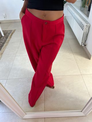 Pantalón Ana Sousa T.46 Pinza Elástico Rojo