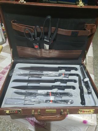 Estuche de cuchillos solingen alemanes