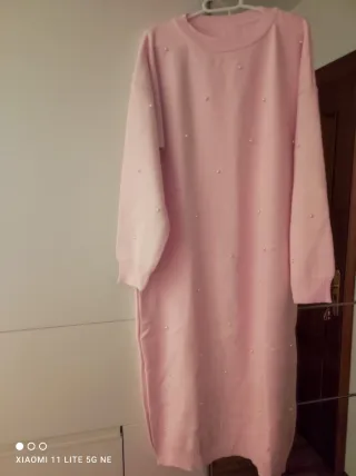 Vestido de punto perlas  rosa