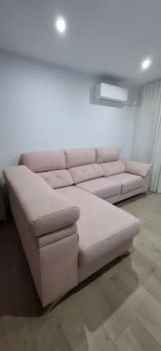 Sofá Chaiselongue Rosa Tela