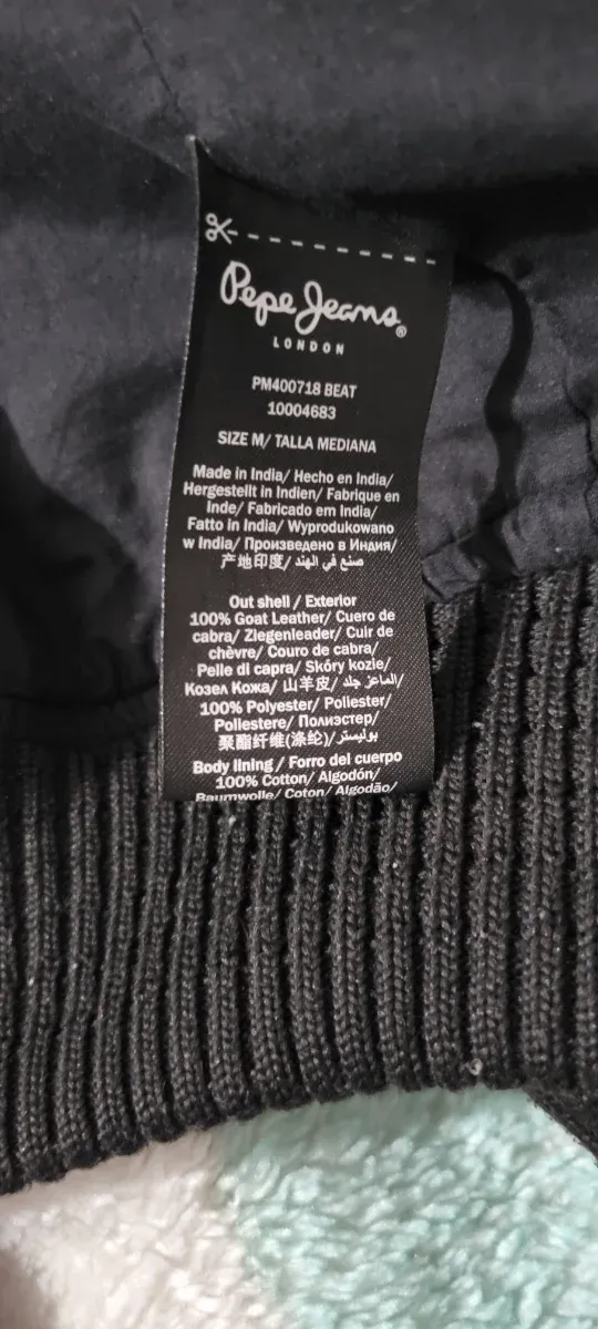 Chaqueta cuero autentico Pepe Jeans Negra 