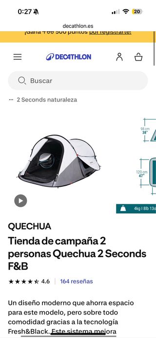Tienda de campaña Quechua 2 Seconds