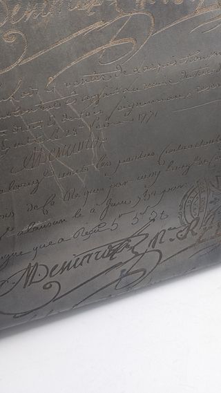 Cartera de piel Berluti Scrito negro/gris