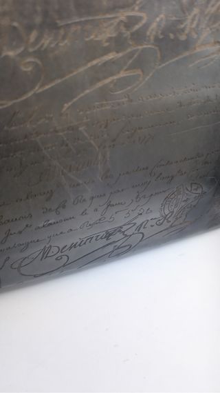 Cartera de piel Berluti Scrito negro/gris