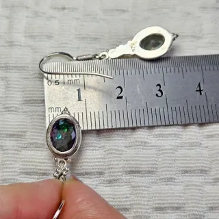 Pendientes Plata 925 Topacio Místico Multicolor