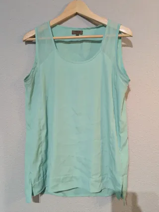 Camiseta tirantes Cortefiel verde agua