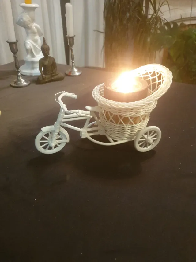 Triciclo Porta Velas Blanco