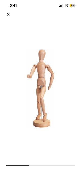 Maniquí de madera natural, articulado 