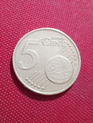 Moneta 5 Centesimi Euro 2002 detta rara 