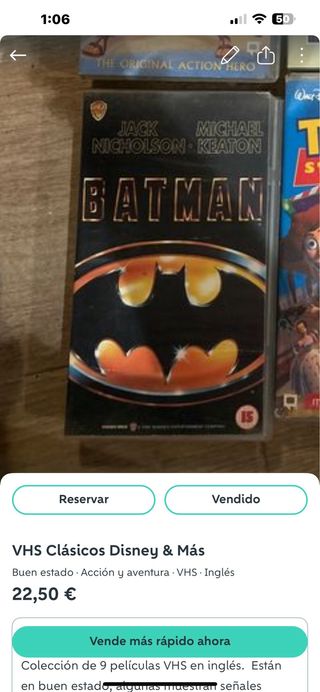 Película VHS Batman (1989)