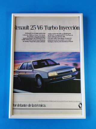 Renault 25 V6 Turbo cuadro cartel publicidad