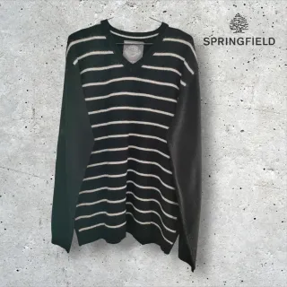 Jersey cuello pico rayas negro y blanco. Talla XXL