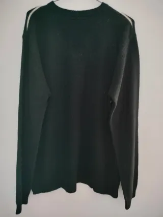 Jersey cuello pico rayas negro y blanco. Talla XXL