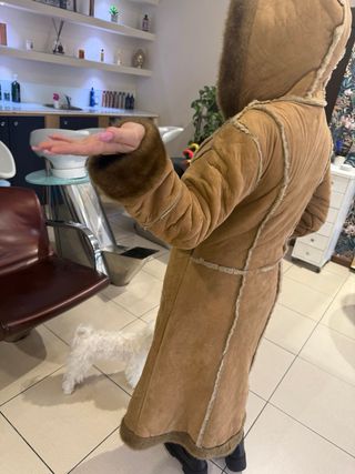 Cappotto lungo donna beige/marrone