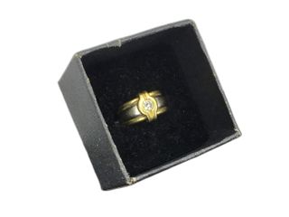 anillo oro 18k con piedra con diamante