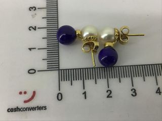 pendientes oro 18k con piedra con perla