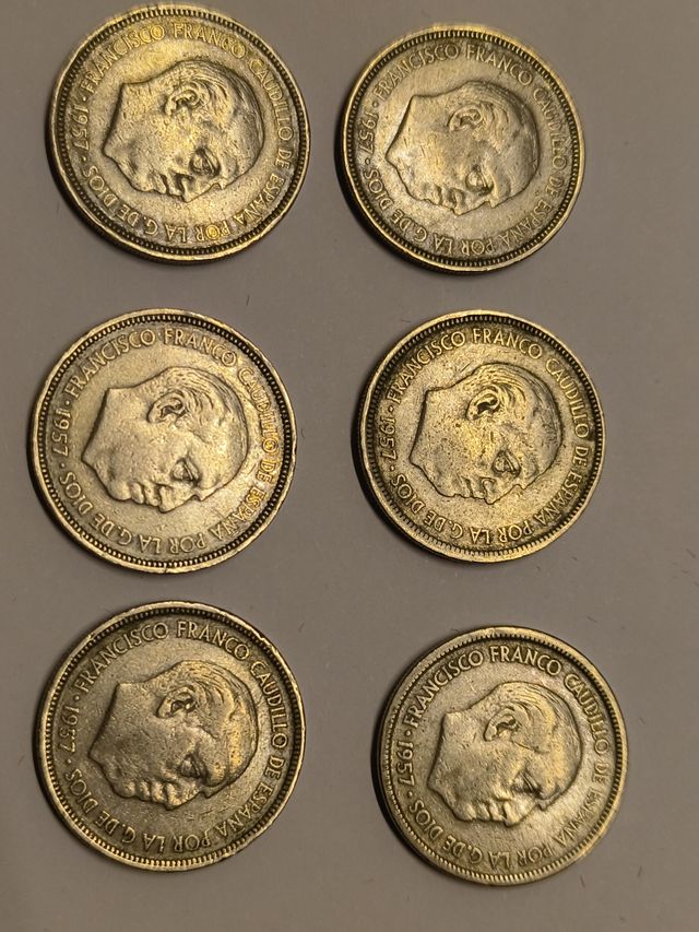 Moneda 5 Pesetas 1957 Francisco Franco