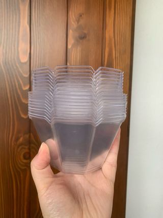 Set 19 coppette plastica trasparenti
