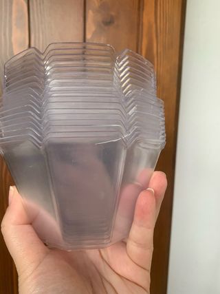 Set 19 coppette plastica trasparenti