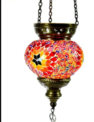 Lámpara colgante turca mosaico cristal