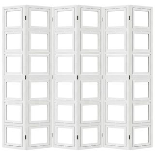 vidaXL Biombo separador de 6 paneles madera maciza