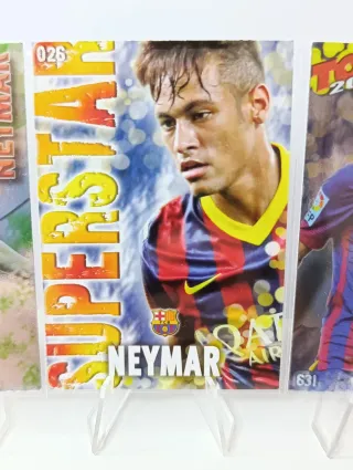 3 Cromos Neymar TOP y superstar 2014 mundicromo