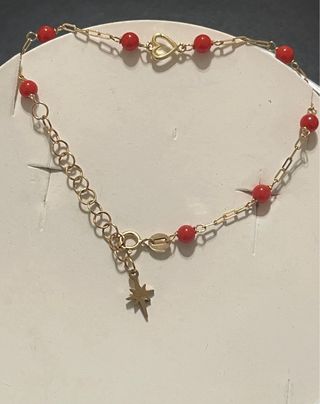 Bracciale oro 18 kt corallo naturale misura 18