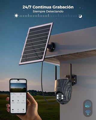COCOCAM 24h7d AOV 4G Camara Ext Solar 2K 15000mAh