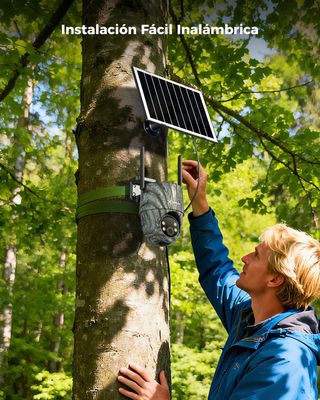 COCOCAM 24h7d AOV 4G Camara Ext Solar 2K 15000mAh