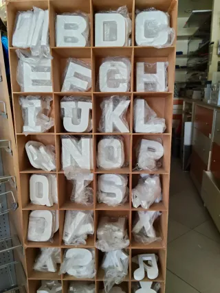 141 Lettere Miste Decorative Bianche