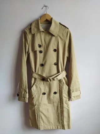 Gabardina Mango Beige Mujer