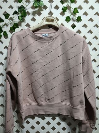 Sudadera Champion rosa con logo