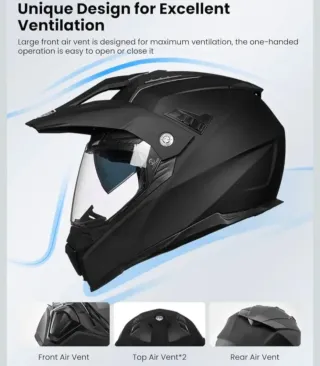 Casco Moto ILM Talla L Negro Mate