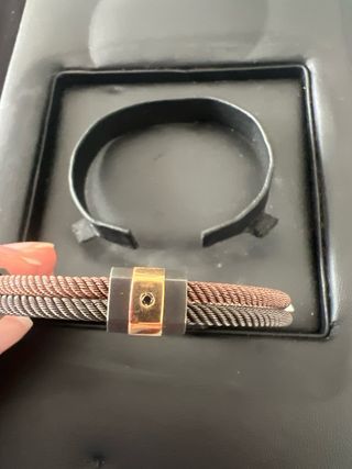 Pulsera hombre oro rosa diamante negro