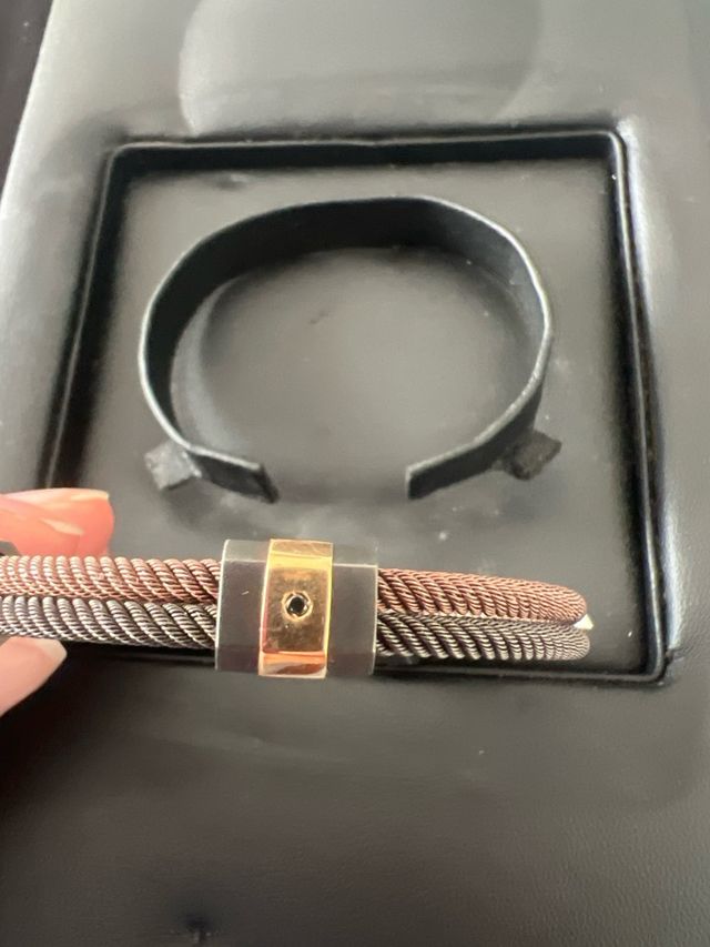 Pulsera hombre oro rosa diamante negro