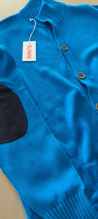 Maglioncino cardigan Sun 68 blu