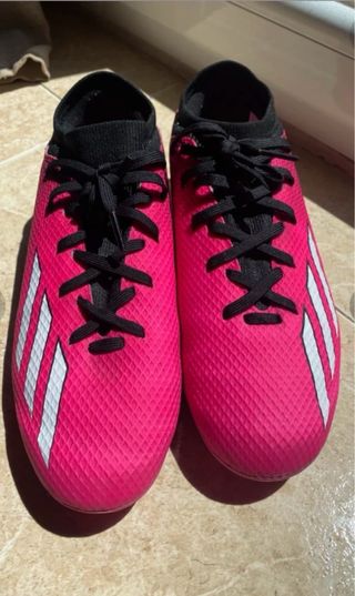 Botas de fútbol Adidas Speedportal rosas y negras