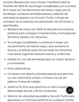 Batidora de mano Cecotec Power Titanblack