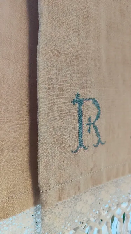 Canovaccio Pura Canapa Iniziali RM Merletto