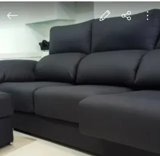 Nuovo divano in tessuto nero puff