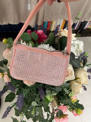 Borsetta rosa con strass