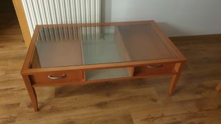 Mesa de centro madera y cristal